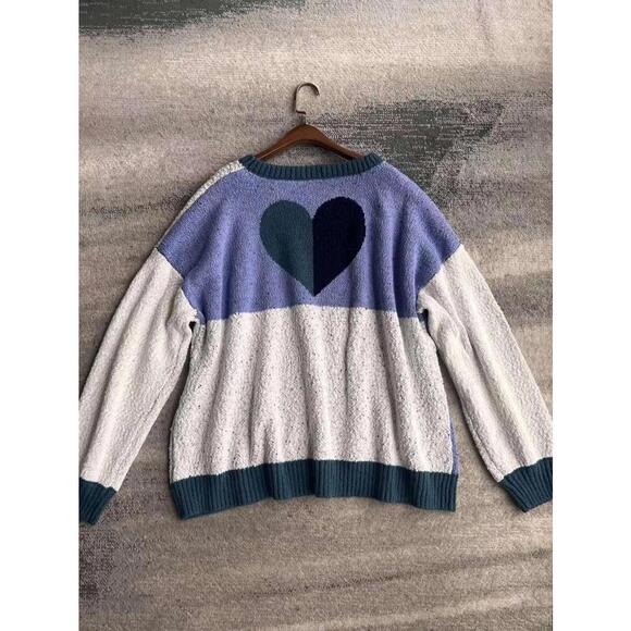 Free People Heart Love Sweater Blue Combo - Picture 5 of 9